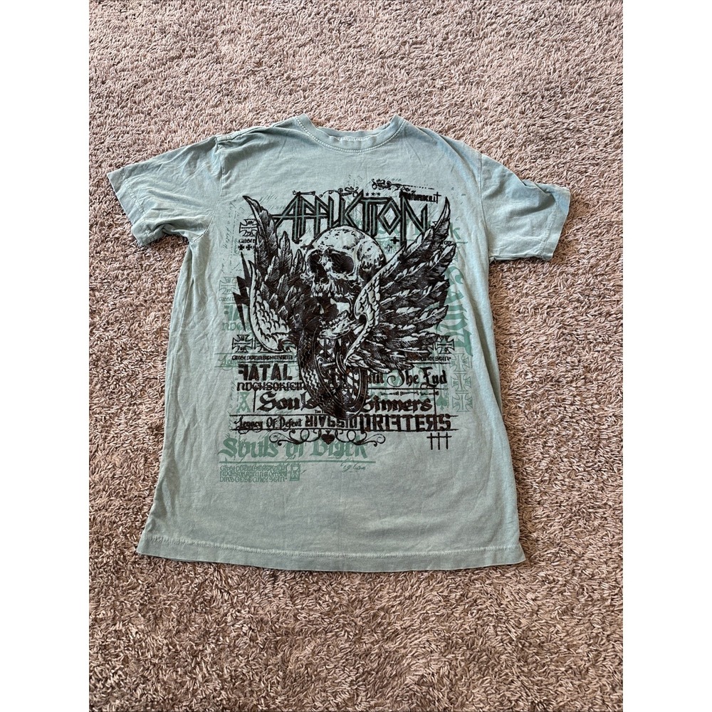 AFFLICTION LIVE FAST Souls of Sinners T-Shirt Men Size Small S Double Sided